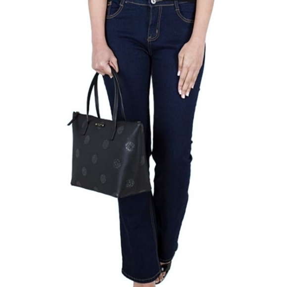 Kate Spade New York Haven Lane Hani Black Polka Dot Tote - Picture 2 of 9
